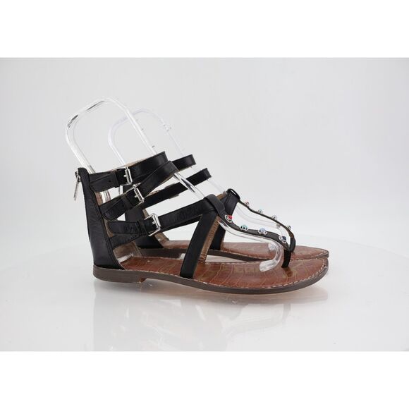Sam Edelman Genevive Women's Size 8 Black Studded Sandal Casual Zip Gladiator - Picture 1 of 10